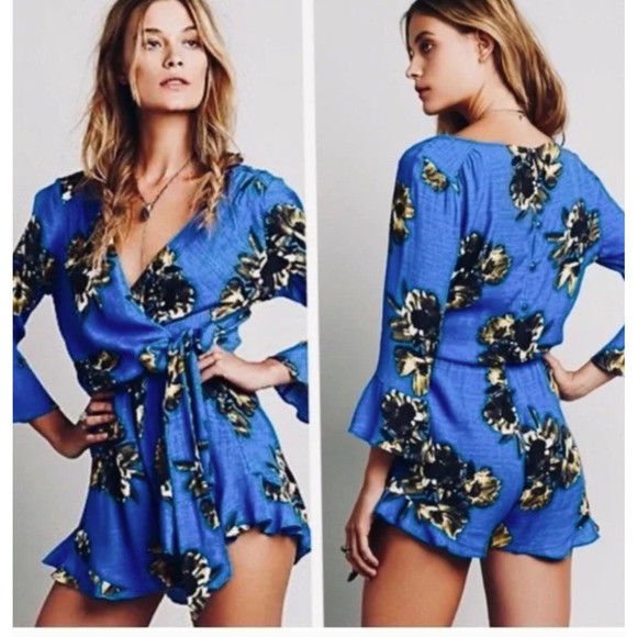 Free People All The Right Ruffles Romper ~M/L - Picture 3 of 6